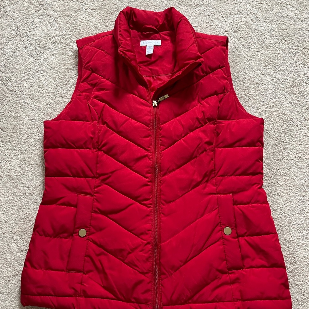 Red Quilted Puffer Vest